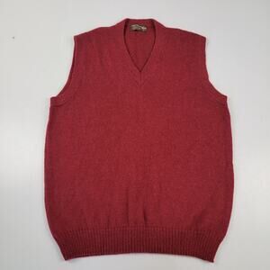 Vintage 90s Baby Alpaca Men’s Red V Neck Sweater Vest Size Large Peru